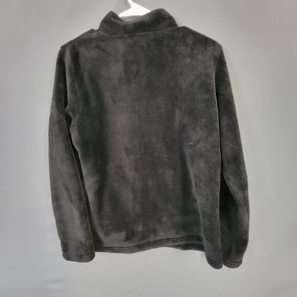 Great Northwest Black Plush Fleece Zip Jacket with Pockets Medium - Picture 3 of 10